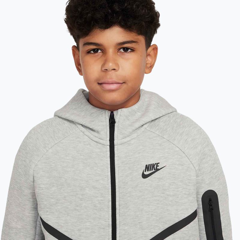 Felpa Nike Sportswear Tech Fleece Full-Zip da bambino grigio scuro heather/nero/nero 4