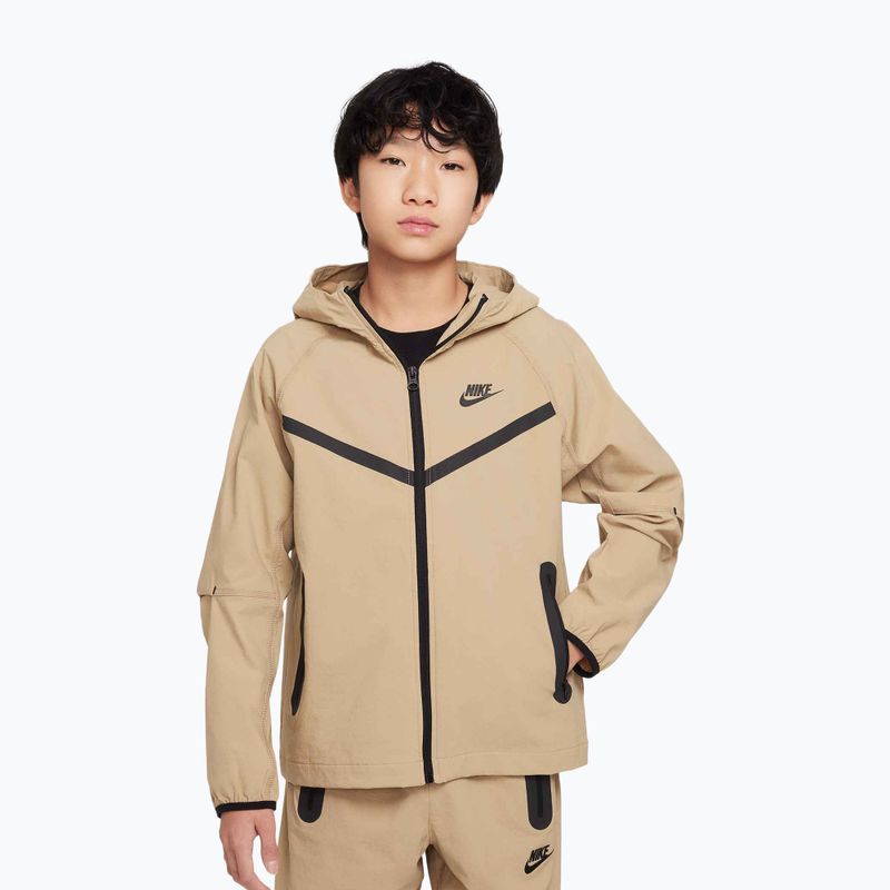 Giacca Nike Tech Woven da bambino paracadute beige/paracadute beige/nero