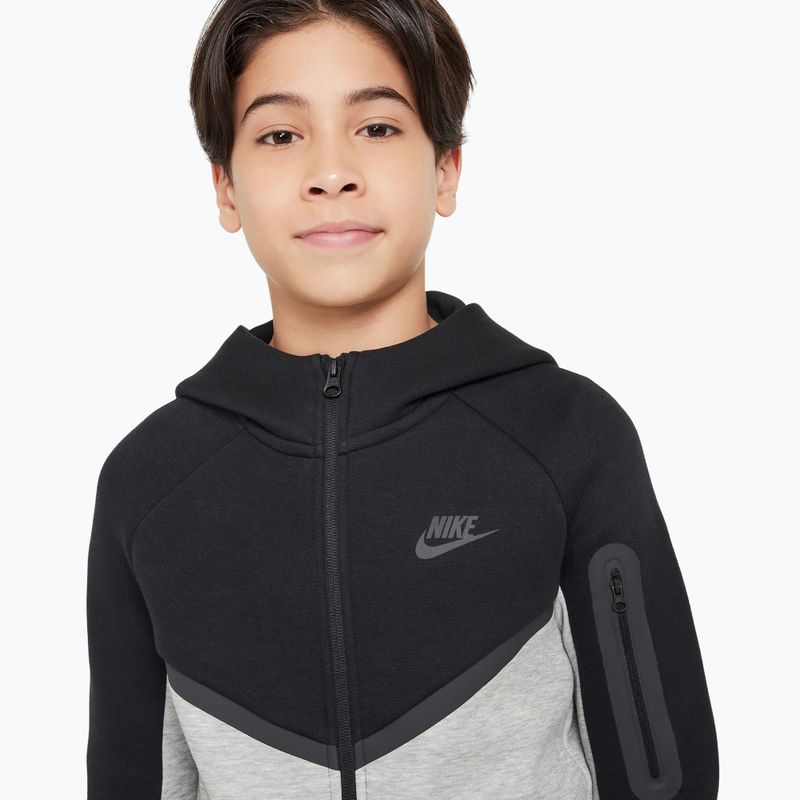 Felpa per bambini Nike Sportswear Tech Fleece Full Zip dark grey heather/black/black/black 4