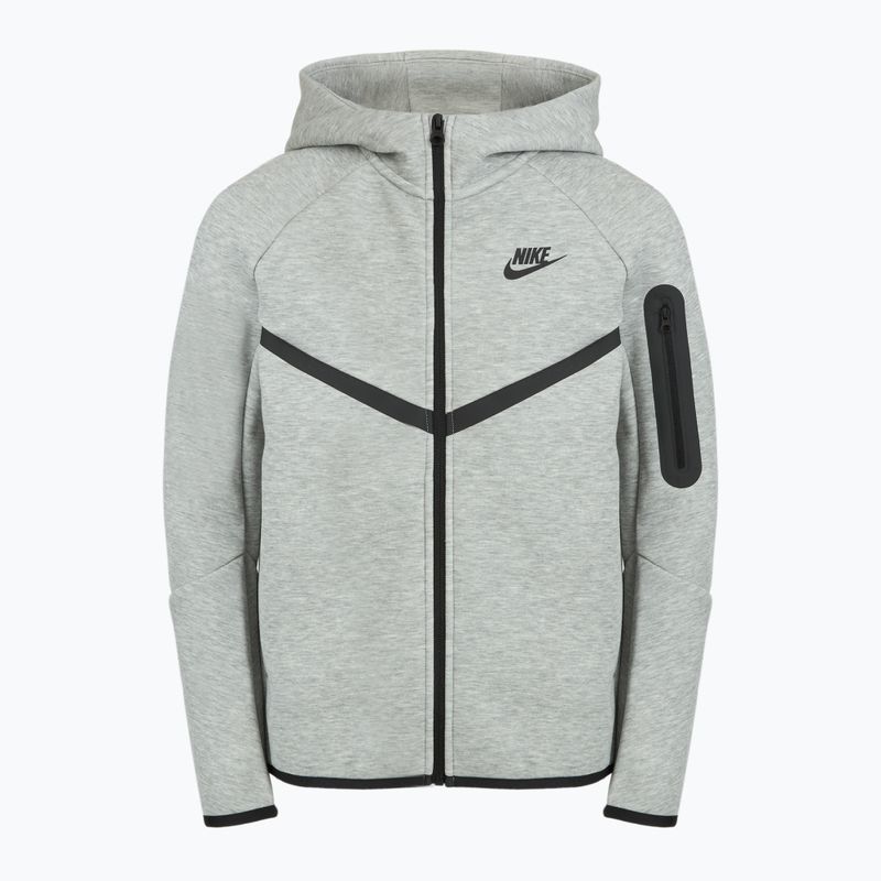 Felpa Nike Sportswear Tech Fleece Full-Zip da bambino grigio scuro heather/nero/nero 9