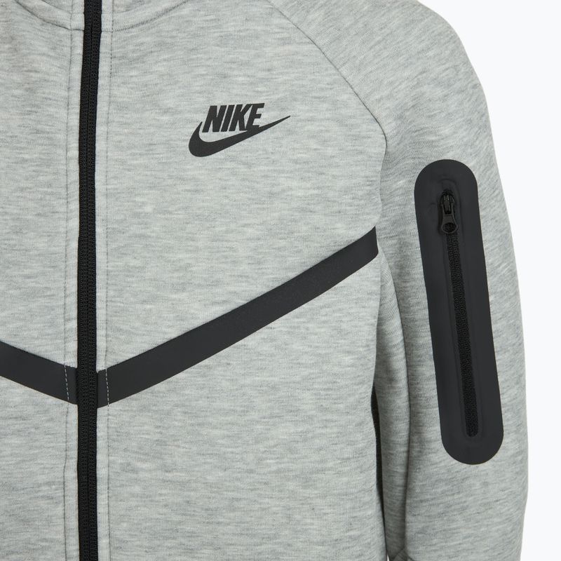 Felpa Nike Sportswear Tech Fleece Full-Zip da bambino grigio scuro heather/nero/nero 11