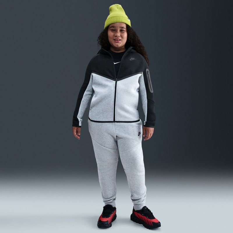 Felpa da bambino Nike Sportswear Tech Fleece Full-Zip dark grey heather/black/black/black 10