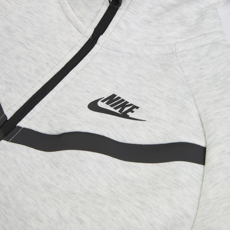 Felpa da bambino Nike Sportswear Tech Fleece light grey/heather/black/black 3