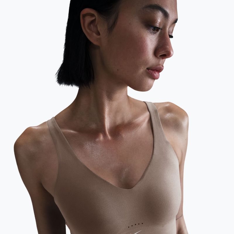 Reggiseno sportivo Nike Alate Medium Support Longline mink brown/white 4