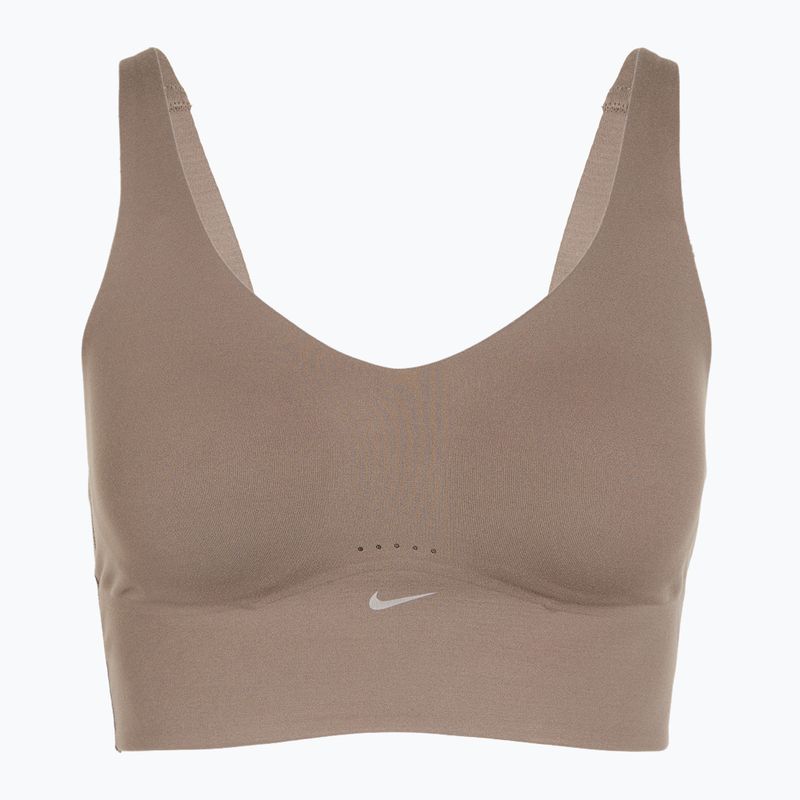 Reggiseno sportivo Nike Alate Medium Support Longline mink brown/white 8