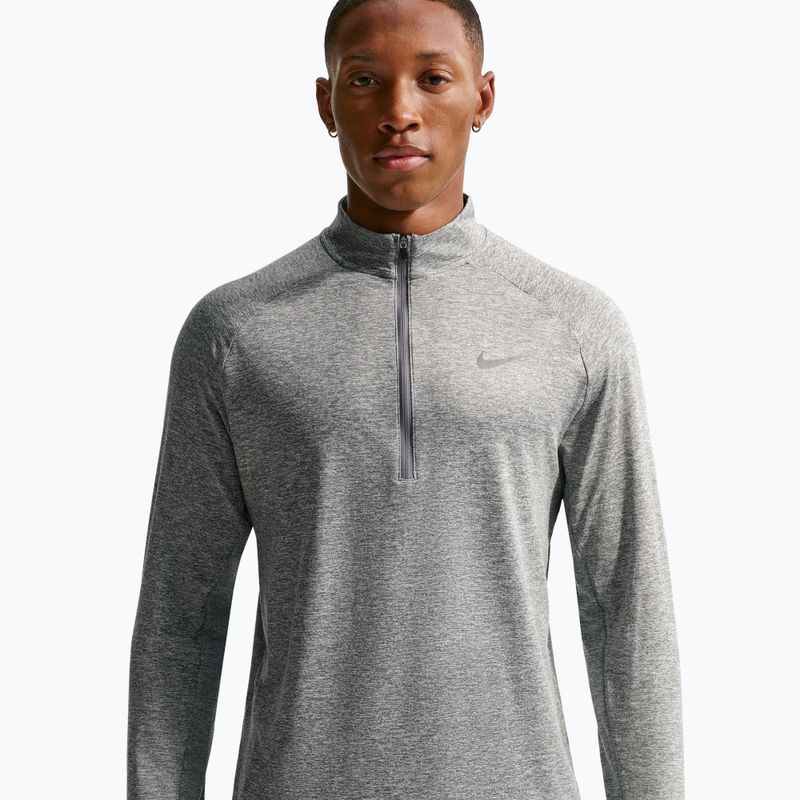 Felpa da corsa uomo Nike Stride 1/4 Zip Dri-Fit smoke grey/heather 5