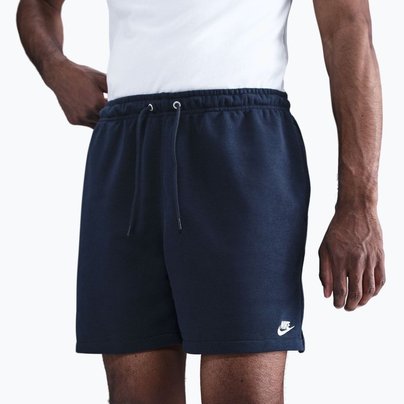 Pantaloncini uomo Nike Club French Terry Flow obsidian/obsidian/white 4