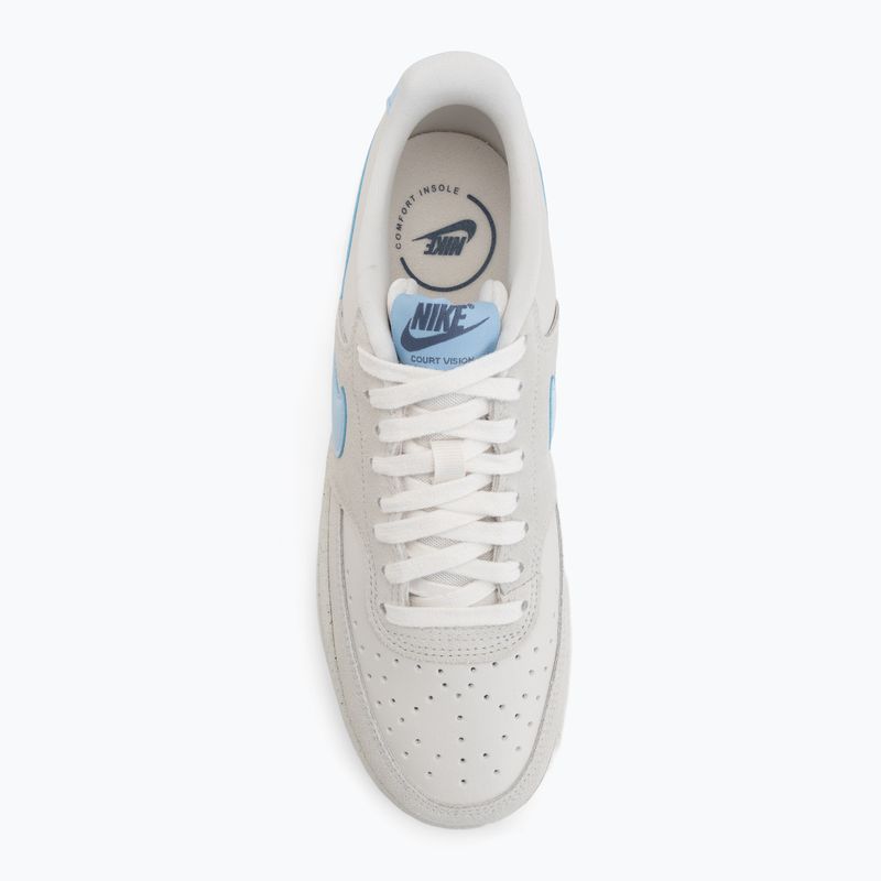 Scarpe Nike Court Vision Low donna phantom/light bone/psychic blue 5