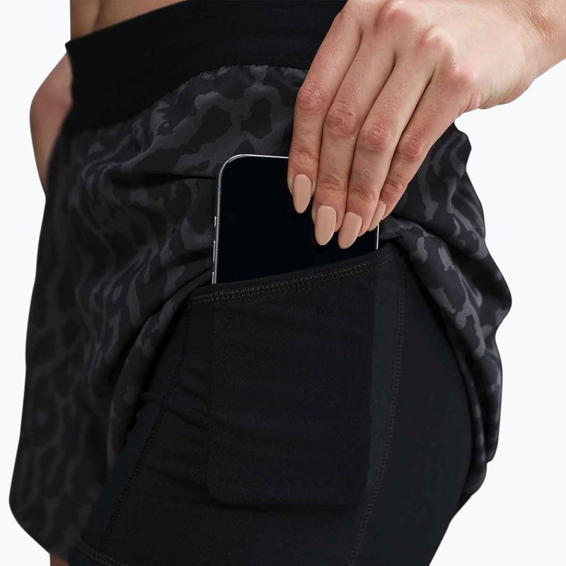 Pantaloncini da corsa Nike Swift Dri-Fit Mid-Rise 2in1 donna nero / nero 5