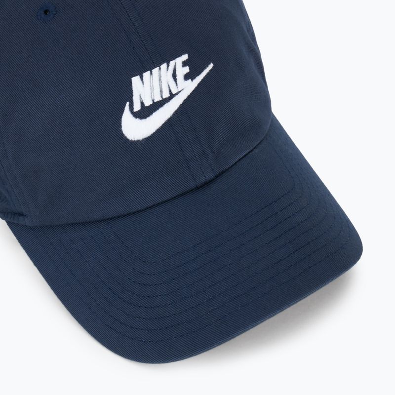 Cappello da baseball Nike Club Unstructured Futura Wash ossidiana/bianco 3