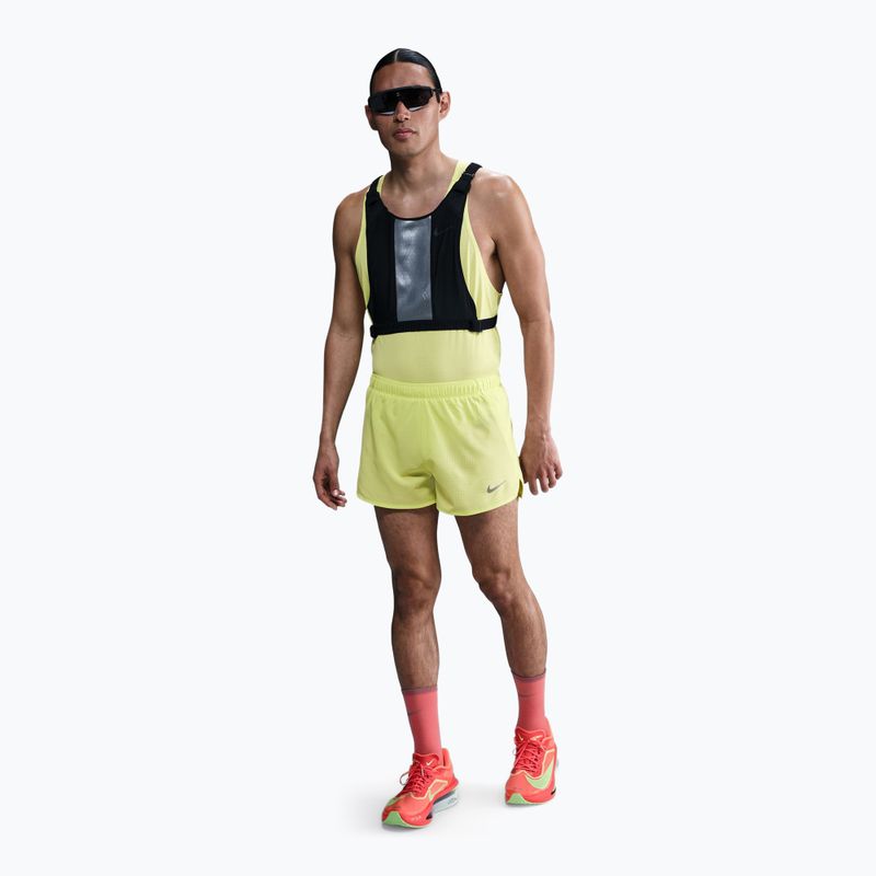 Pantaloncini da corsa da uomo Nike Fast Dri-Fit Brief Lined 3" light lemon twist/black 2