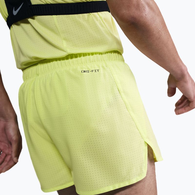 Pantaloncini da corsa da uomo Nike Fast Dri-Fit Brief Lined 3" light lemon twist/black 5