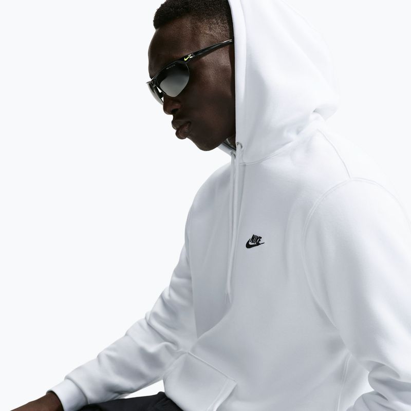 Felpa da uomo Nike Club Pullover Hoodie white/white/black 4