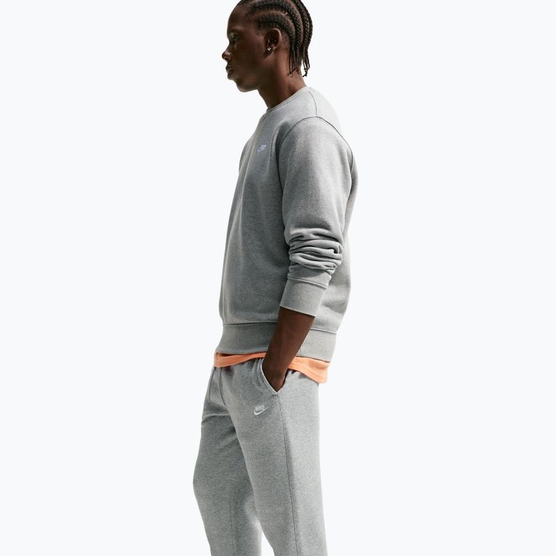 Pantaloni da uomo Nike Club Cuffed Brushed dark grey heather/light smoke grey/white 4