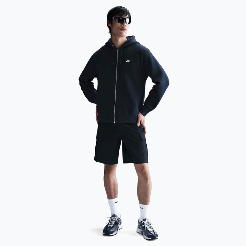 Felpa con cappuccio Nike Club Full Zip Uomo ossidiana/ossidiana/bianca 2