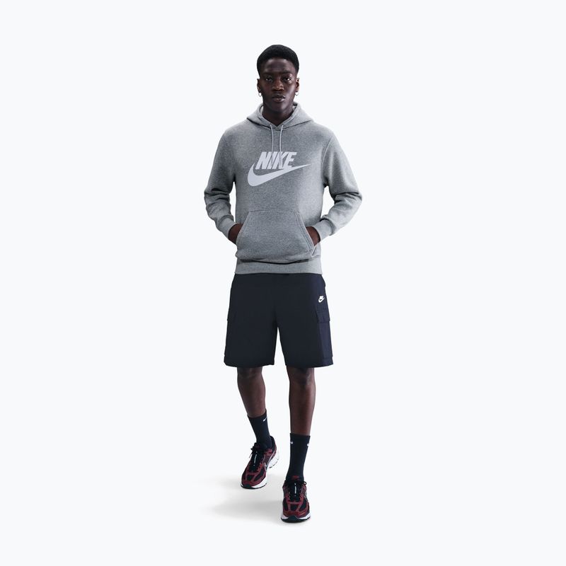 Felpa uomo Nike Club Pullover Hoodie dark grey heather/light smoke grey/white 2