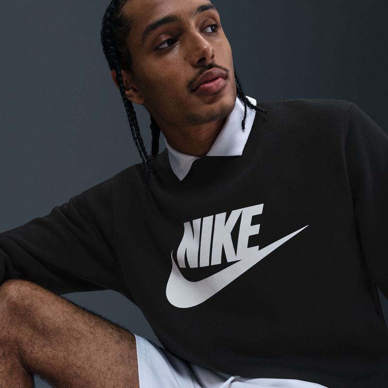 Felpa uomo Nike Sportswear Club Graphic Fleece Crew black/white 6
