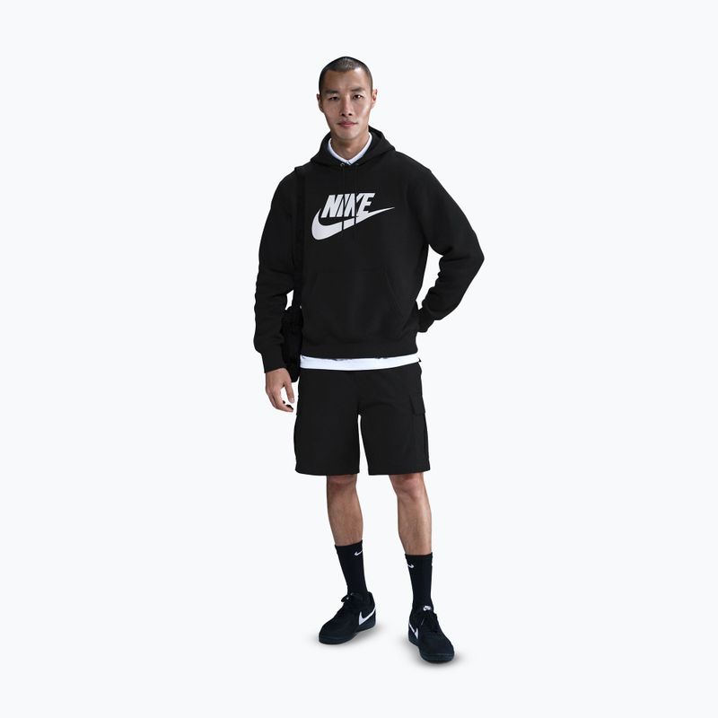 Felpa uomo Nike Club Pullover Hoodie black/black/white 2