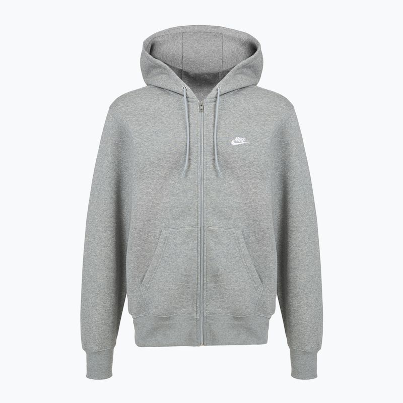 Felpa uomo Nike Club Full Zip Hoodie dark grey heather/light smoke grey/white 6