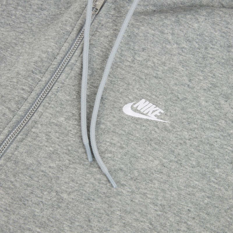 Felpa uomo Nike Club Full Zip Hoodie dark grey heather/light smoke grey/white 8