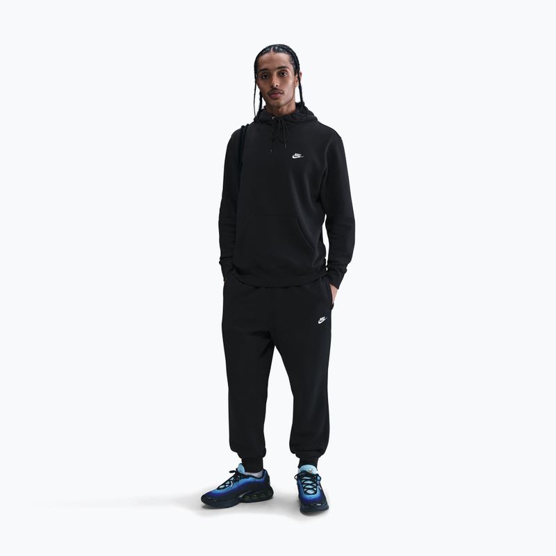 Felpa uomo Nike Club Pullover Hoodie black/black/white 2