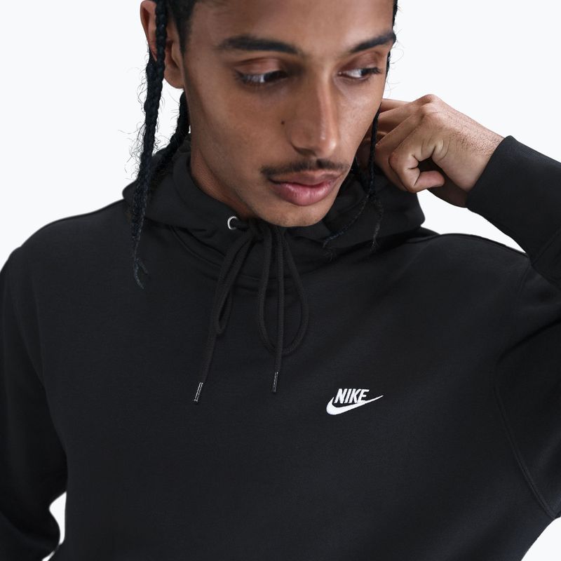 Felpa uomo Nike Club Pullover Hoodie black/black/white 5