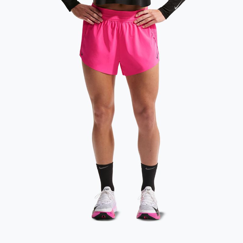 Pantaloncini da corsa da donna Nike AeroSwift Dri-Fit ADV Mid-Rise 3" hyper pink/black