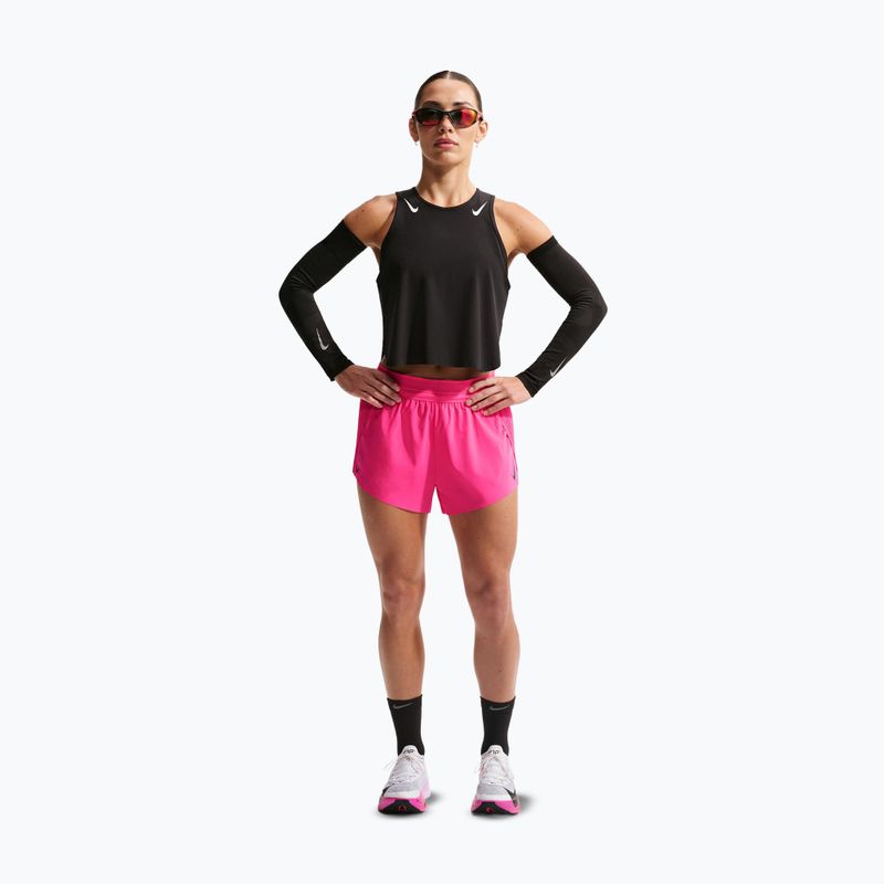 Pantaloncini da corsa da donna Nike AeroSwift Dri-Fit ADV Mid-Rise 3" hyper pink/black 2