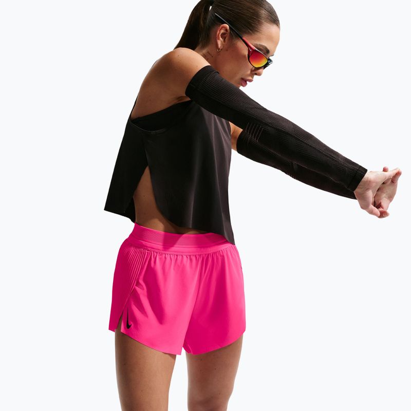 Pantaloncini da corsa da donna Nike AeroSwift Dri-Fit ADV Mid-Rise 3" hyper pink/black 4