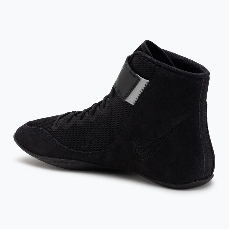 Nike Speedsweep VIII scarpa da wrestling nero/bianco/nero/grigio lupo 3