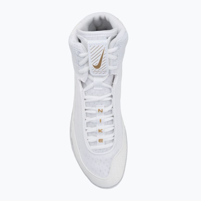 Nike Inflict 4 wrestling scarpa bianco / oro metallico / polvere di fotone / nero 5