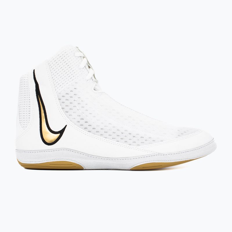 Nike Inflict 4 wrestling scarpa bianco / oro metallico / polvere di fotone / nero