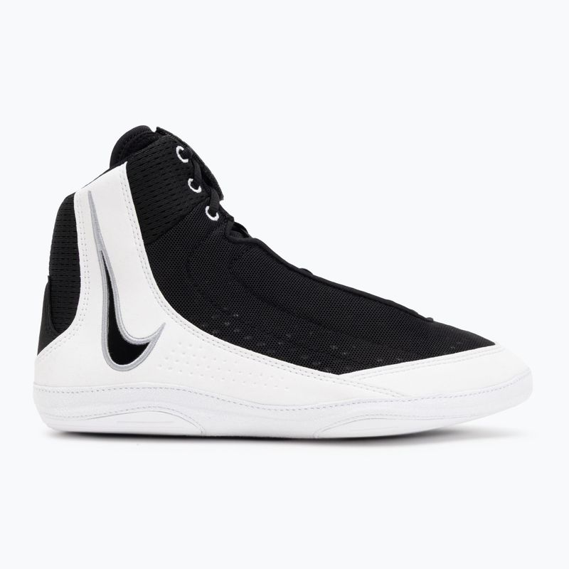 Nike Inflict 4 nero / bianco / grigio lupo scarpa da wrestling 2