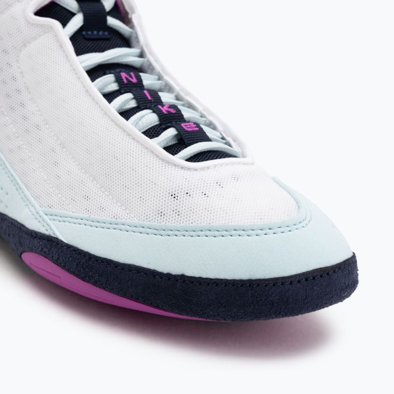 Nike Inflict 4 scarpa da wrestling bianco / ipervioletto / blu ghiacciaio / ossidiana 7