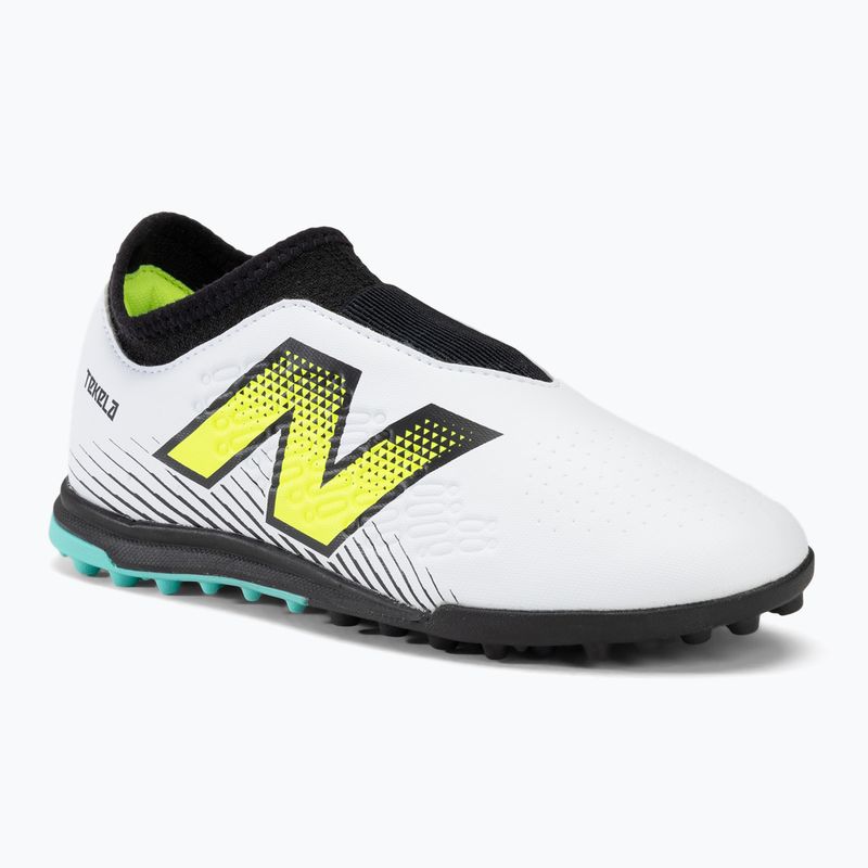 Scarpe da calcio per bambini New Balance Tekela Magique V4+ TF bianco