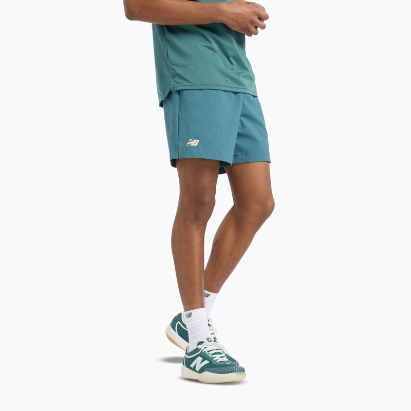 Pantaloncini da tennis New Balance Tournament Seersucker Short Uomo new spruc 5