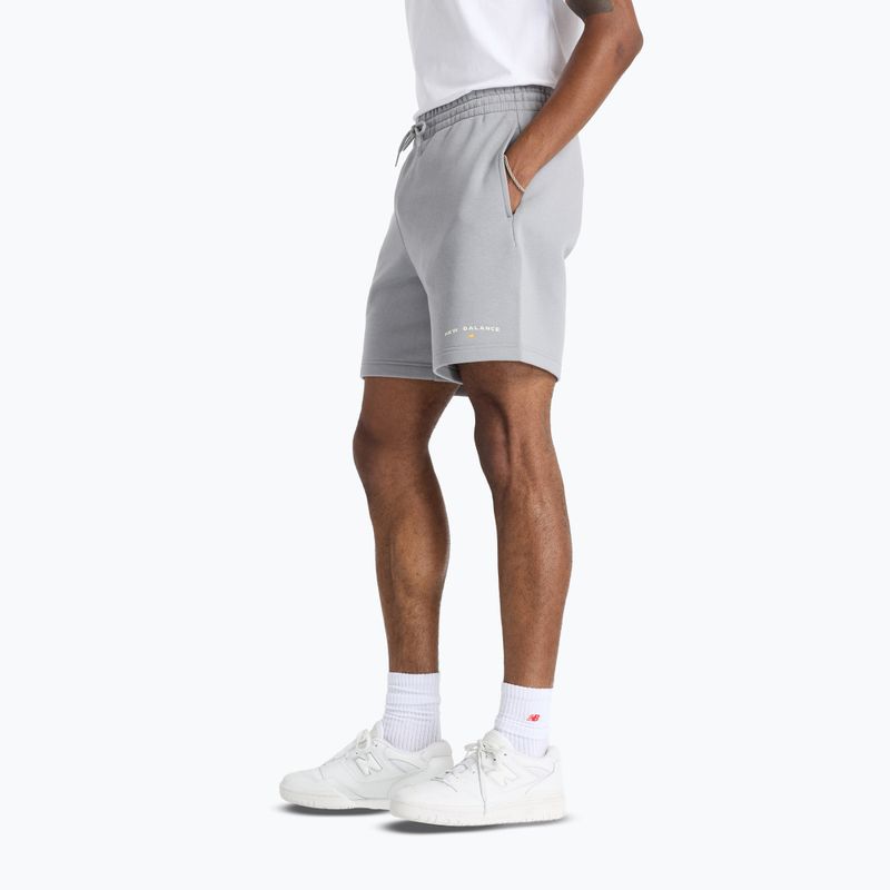 Pantaloncini New Balance Reimagined Fleece Graphic slategrey da uomo 3