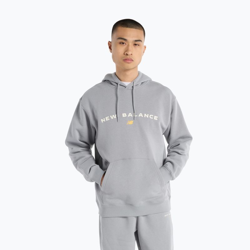 Felpa New Balance Reimagine Fleece Hraphic Hoody Uomo slategrey