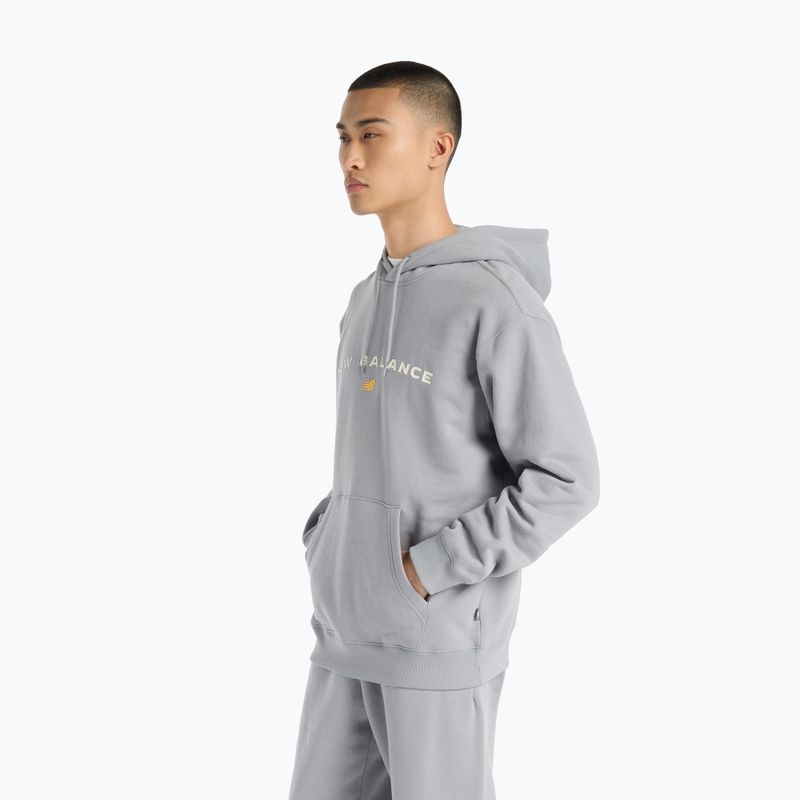 Felpa New Balance Reimagine Fleece Hraphic Hoody Uomo slategrey 3