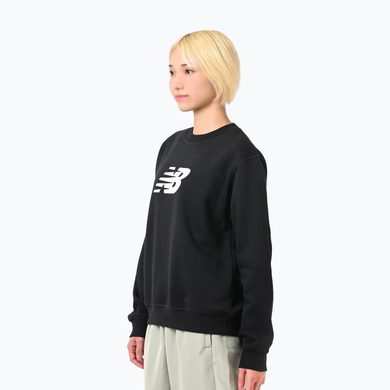 Felpa New Balance Sport Fleece Logo Crew donna nero 3