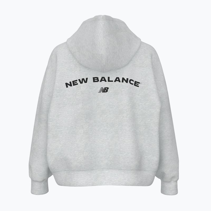 Felpa con cappuccio New Balance Reimagine Fleece Donna ashheath 2