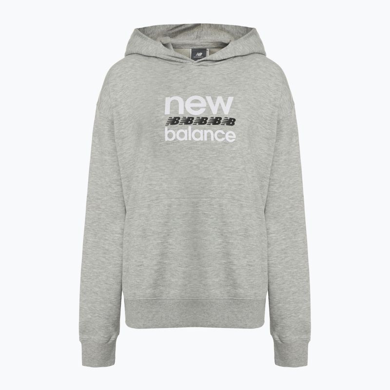 Felpa con cappuccio New Balance Sport Graphic French Terry grigio atletico da donna