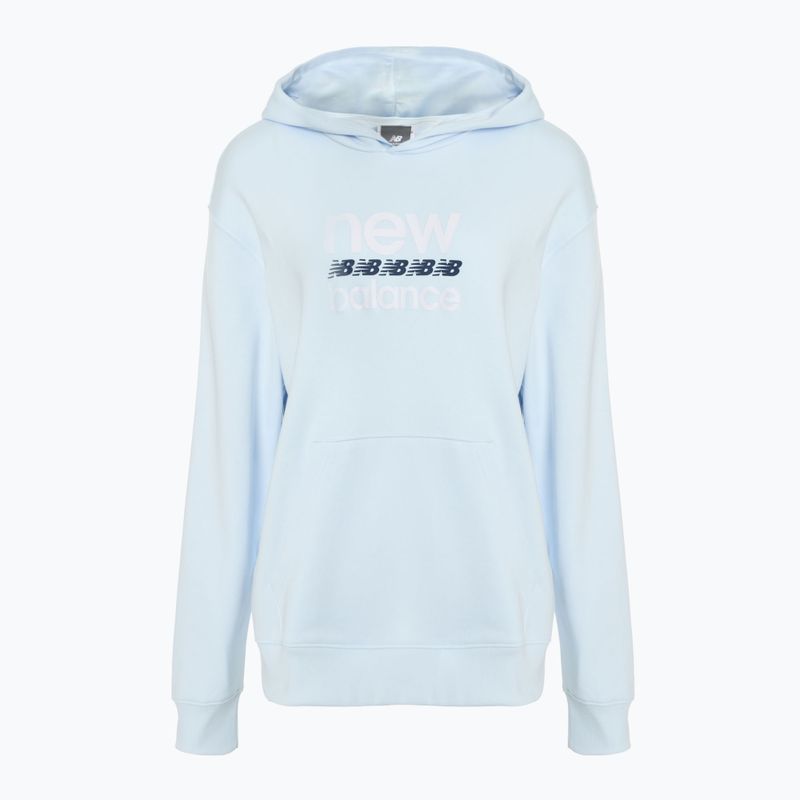 Felpa con cappuccio New Balance Sport Graphic French Terry Donna blu ghiaccio