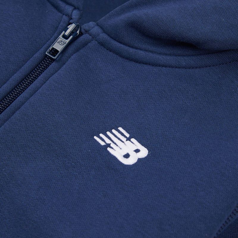 Felpa per bambini New Balance Brush Back Small Logo Full Zip Hoodie nb navy 3