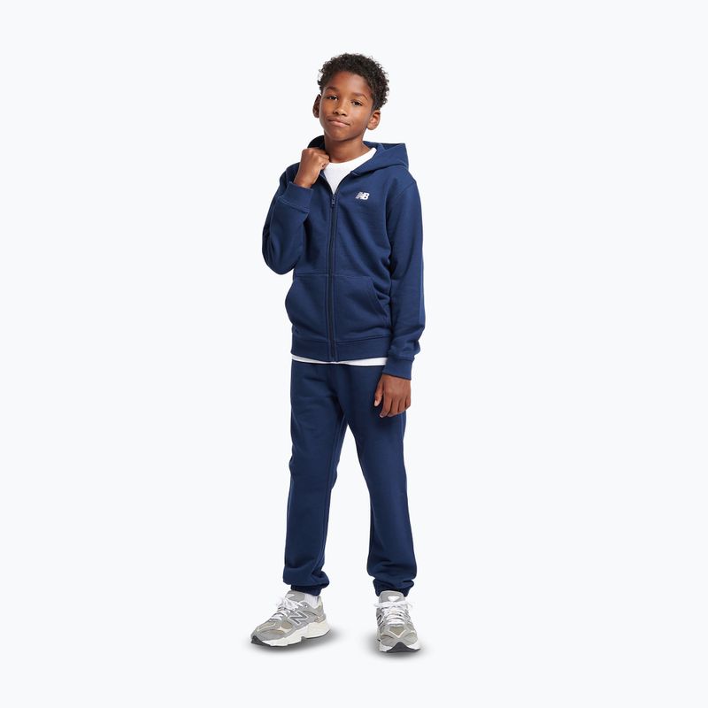Felpa per bambini New Balance French Terry Small Logo Full Zip Hoodie nb navy 2