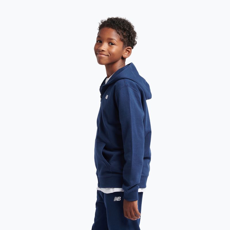 Felpa per bambini New Balance French Terry Small Logo Full Zip Hoodie nb navy 4
