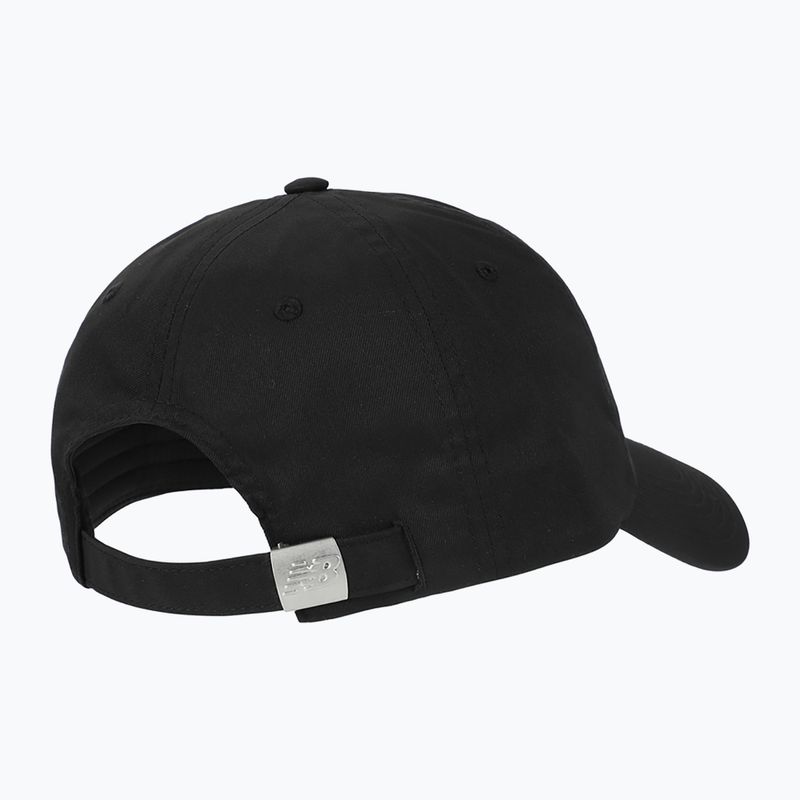 Cappello New Balance a 6 pannelli con logo lineare da donna, nero 2