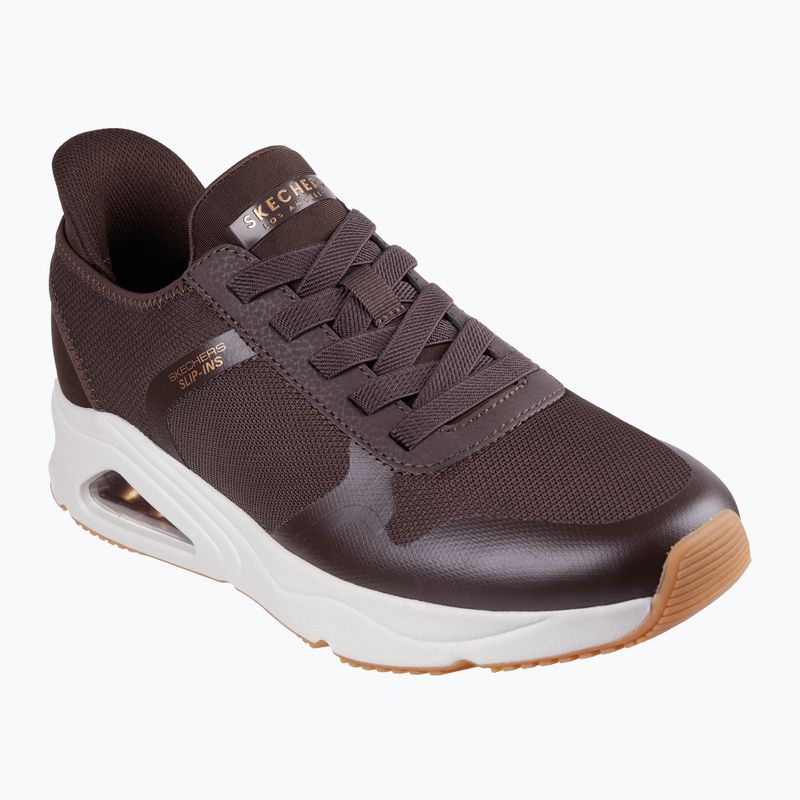 Uomo SKECHERS Uno Tres-Air Necessairy Scarpe comfort cioccolato 8
