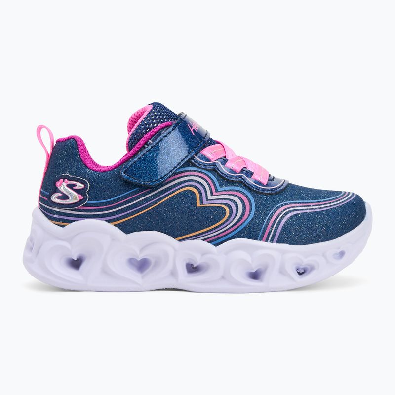 SKECHERS Heart Lights Retro Hearts scarpe per bambini in pelle navy/multi 2