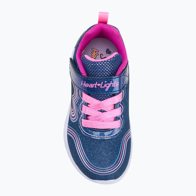 SKECHERS Heart Lights Retro Hearts scarpe per bambini in pelle navy/multi 5